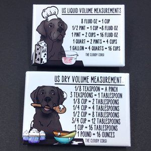 Black Labrador Retriever Kitchen Measuring Magnets